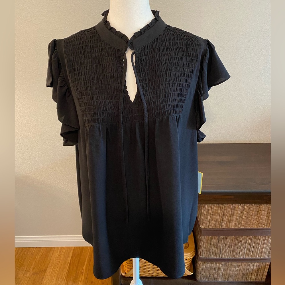 CeCe Black Blouse 1X